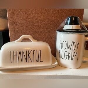 Rae Dunn Artisan Collection White Ceramic Thanksgiving pieces